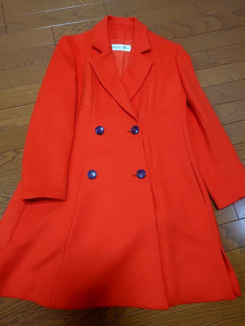 Christian Dior ダブルブレストコート オレンジ