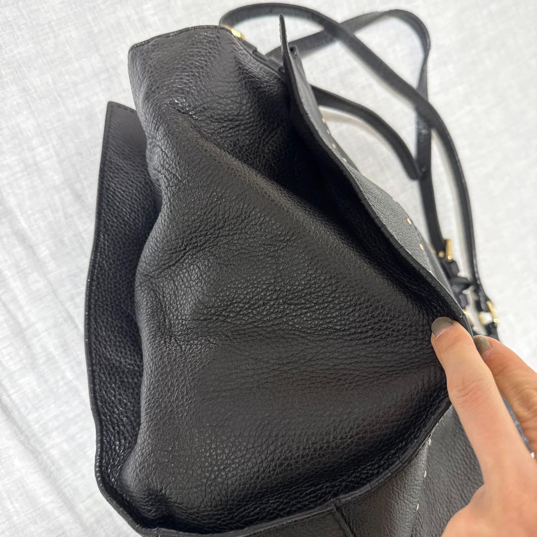 ジャンニキャリーニ トートバッグ 本革 ブラック イタリア製