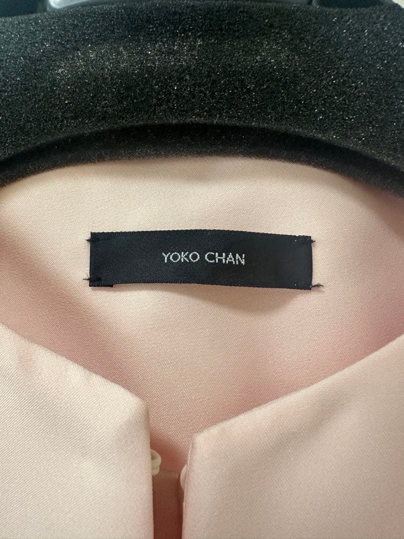 ヨーコチャンYOKOCHANベルト付きピンクロングコート