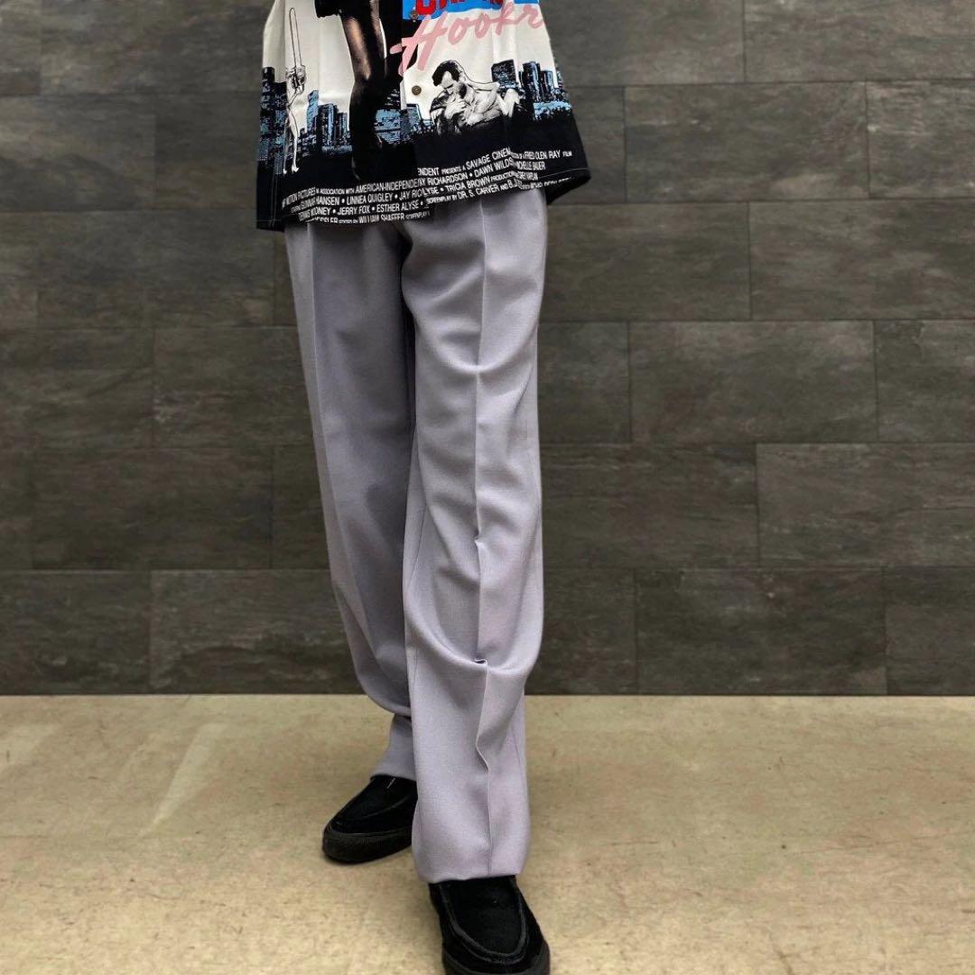 ワコマリア　薄いパープルグレー プリーツ入り スラックス　Ｍサイズ　新品未使用