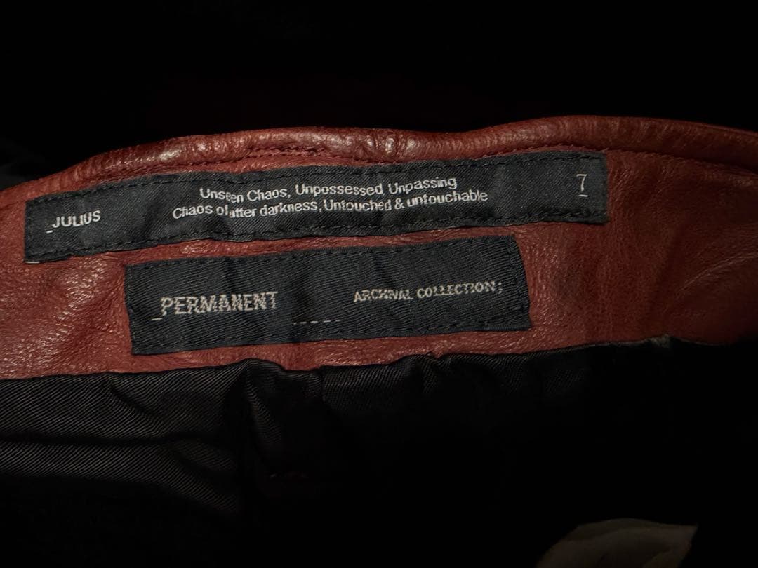 JULIUSレザー ガスマスクパンツ 2021年サンプル品