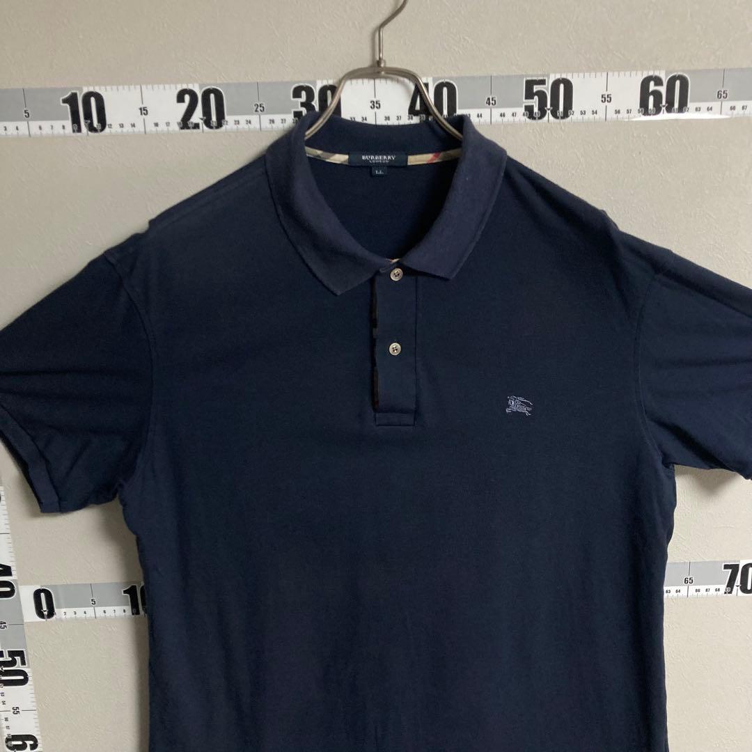 BURBERRY LONDON バーバリー ロンドン ポロシャツ ネイビー LL