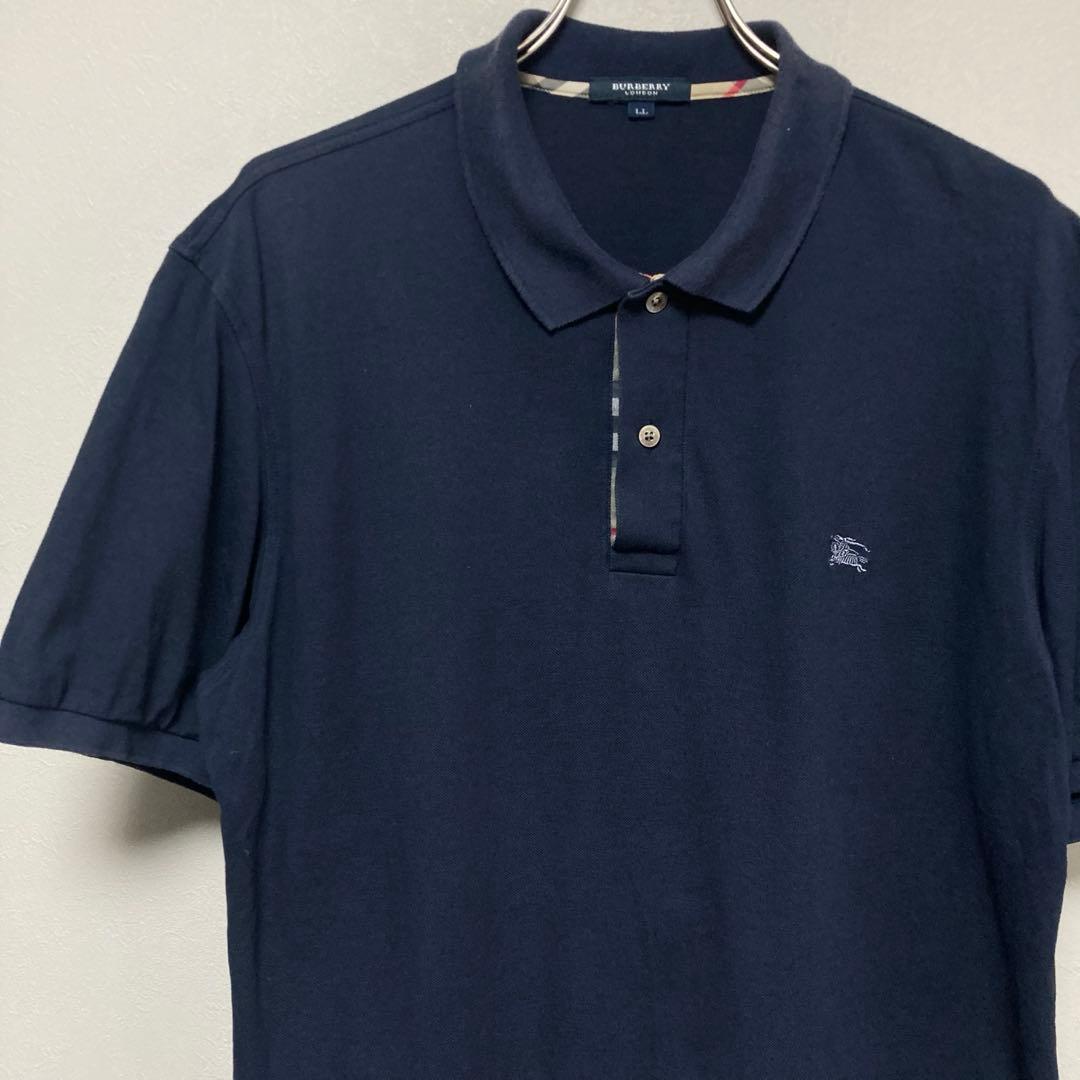 BURBERRY LONDON バーバリー ロンドン ポロシャツ ネイビー LL