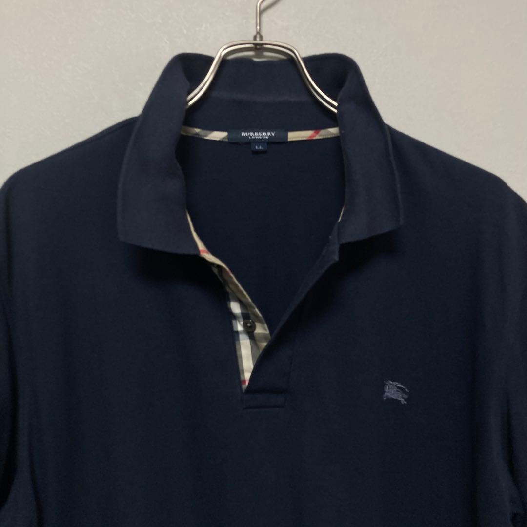 BURBERRY LONDON バーバリー ロンドン ポロシャツ ネイビー LL