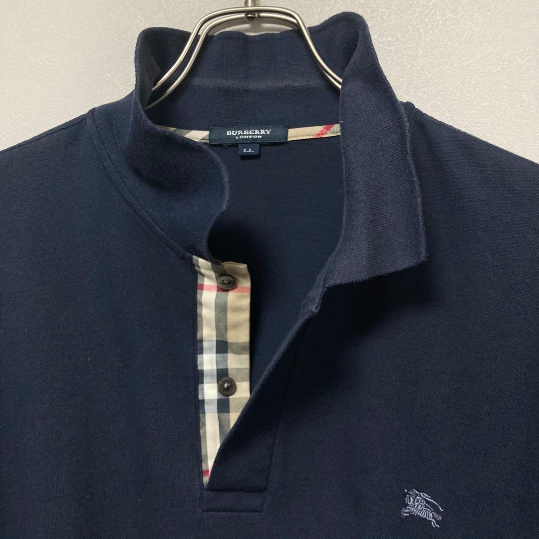BURBERRY LONDON バーバリー ロンドン ポロシャツ ネイビー LL