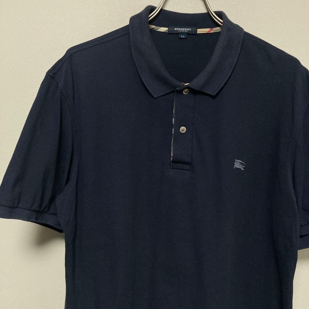 BURBERRY LONDON バーバリー ロンドン ポロシャツ ネイビー LL