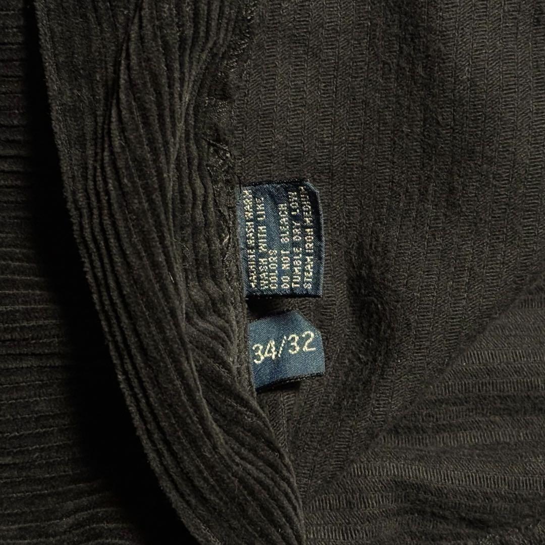 2322 古着90sポロバイラルフローレンコーデュロイパンツ太畝ANDREW黒