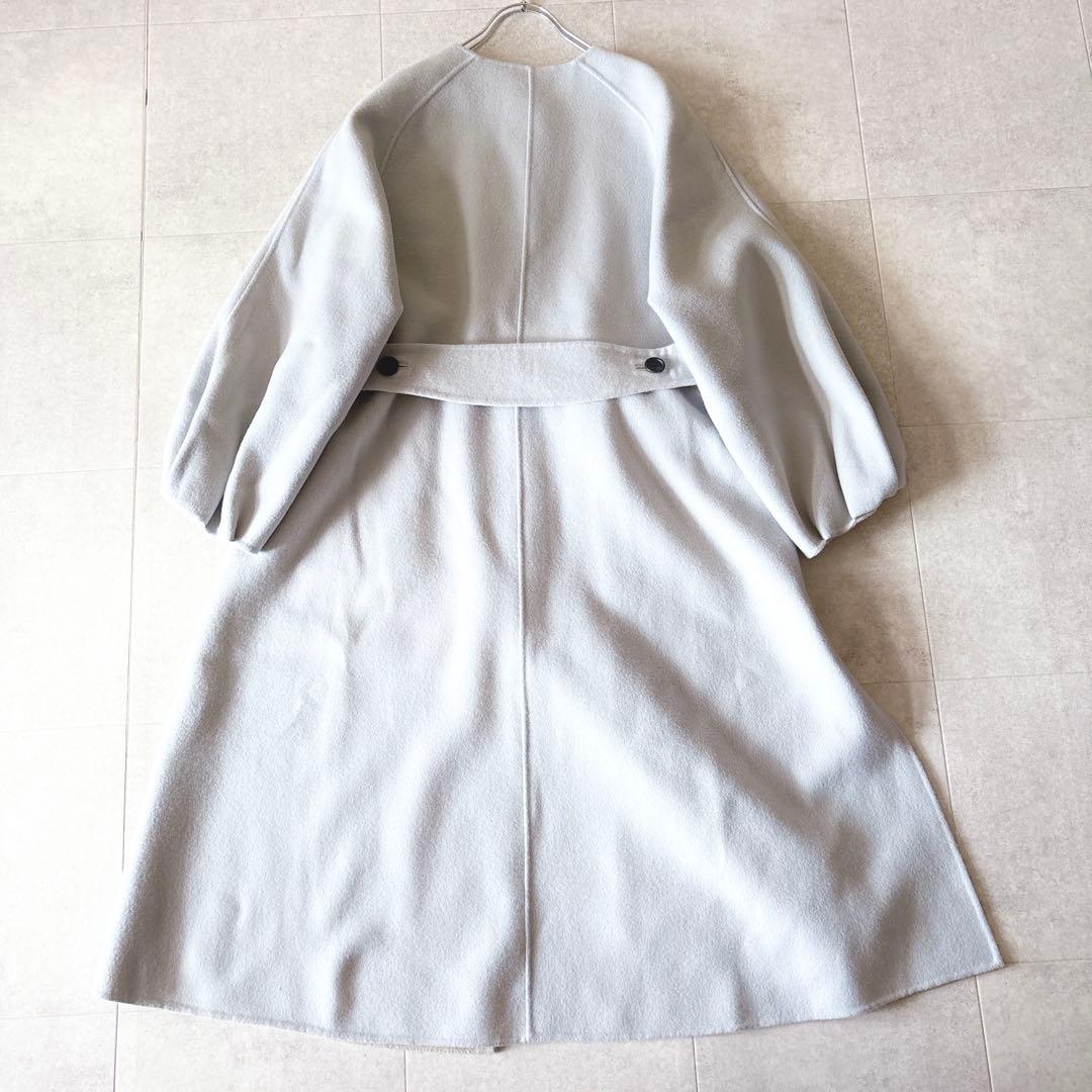 カシミア✨️10,5万 アドーア 2TONE ノーカラーリバーシブルリバーコート