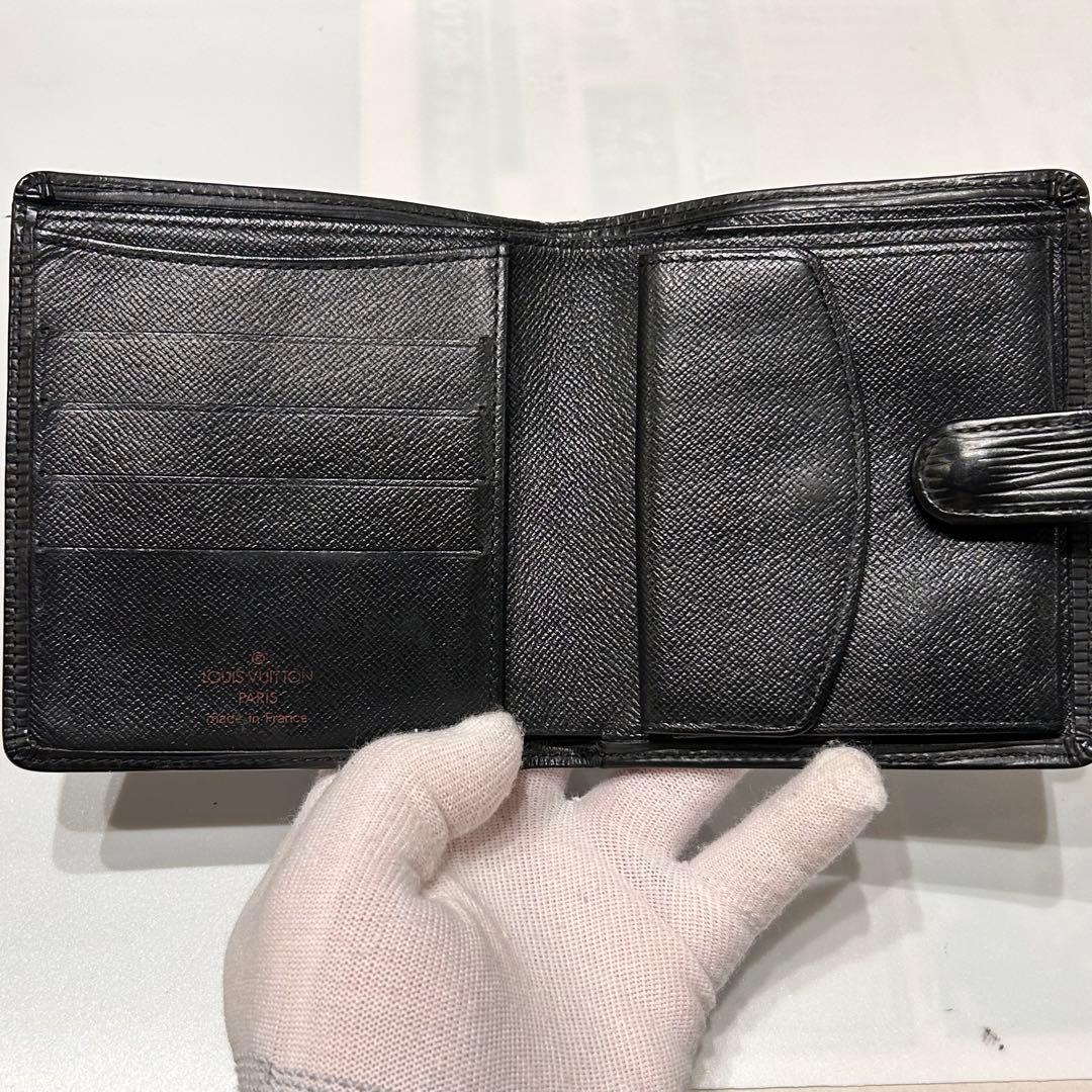 【極美品】ルイヴィトン エピ ポルトビエ コンパクト 二つ折り 財布 ノワール