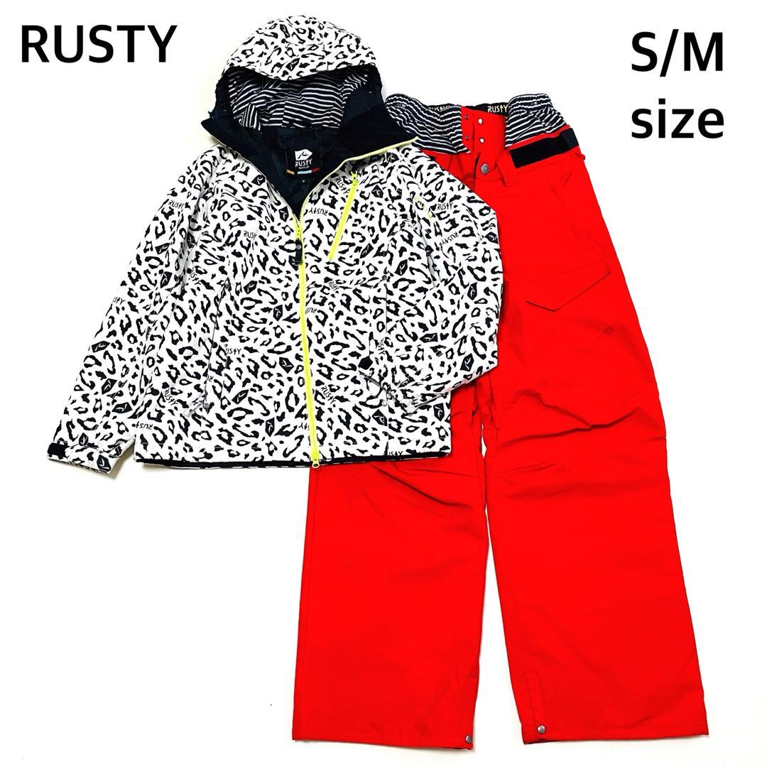 6727 ラスティー　上下セット　ジャケット　ヒョウ柄　カーゴパンツ　スノボ