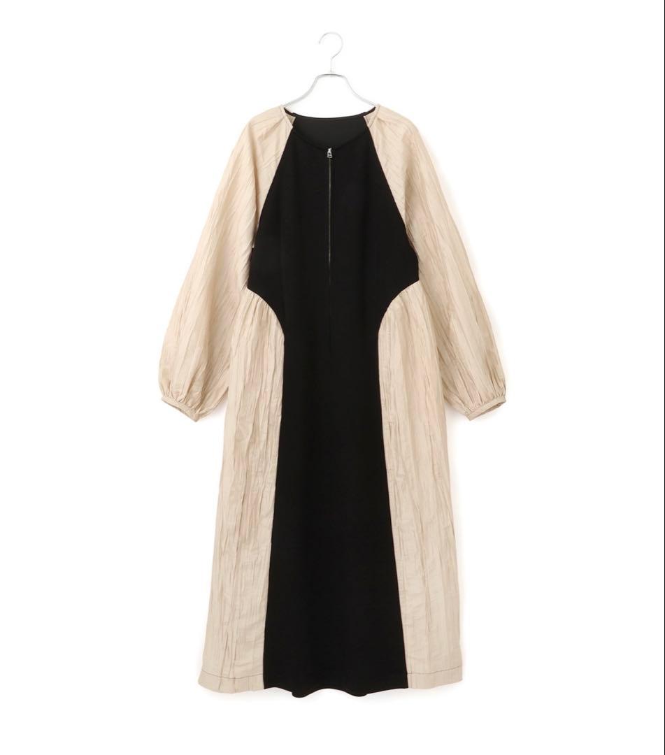 【WEB限定】フロントZIPコンビギャザーワンピース
