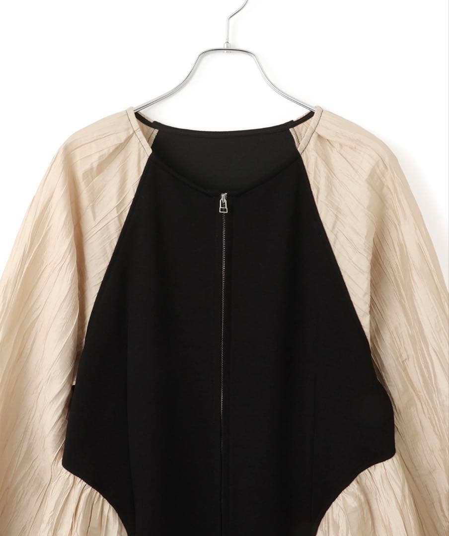 【WEB限定】フロントZIPコンビギャザーワンピース