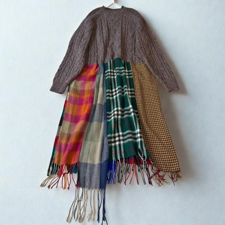 tomoki yurita リメイク ニット×マフラーワンピース 一点物　日本製