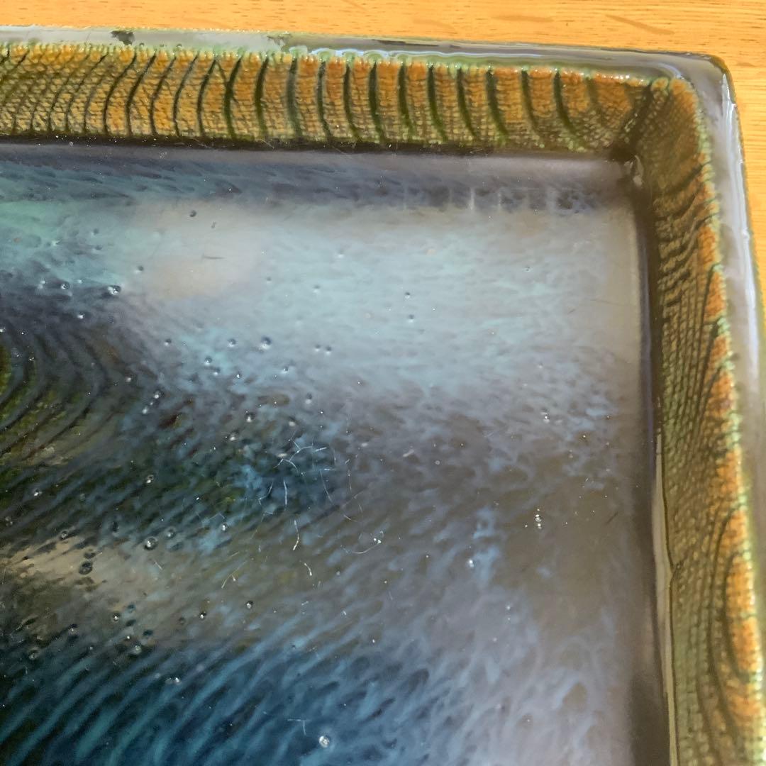 ￼22,000円　金谷ホテル創業150周年記念　益子焼　織部　角皿　限定品