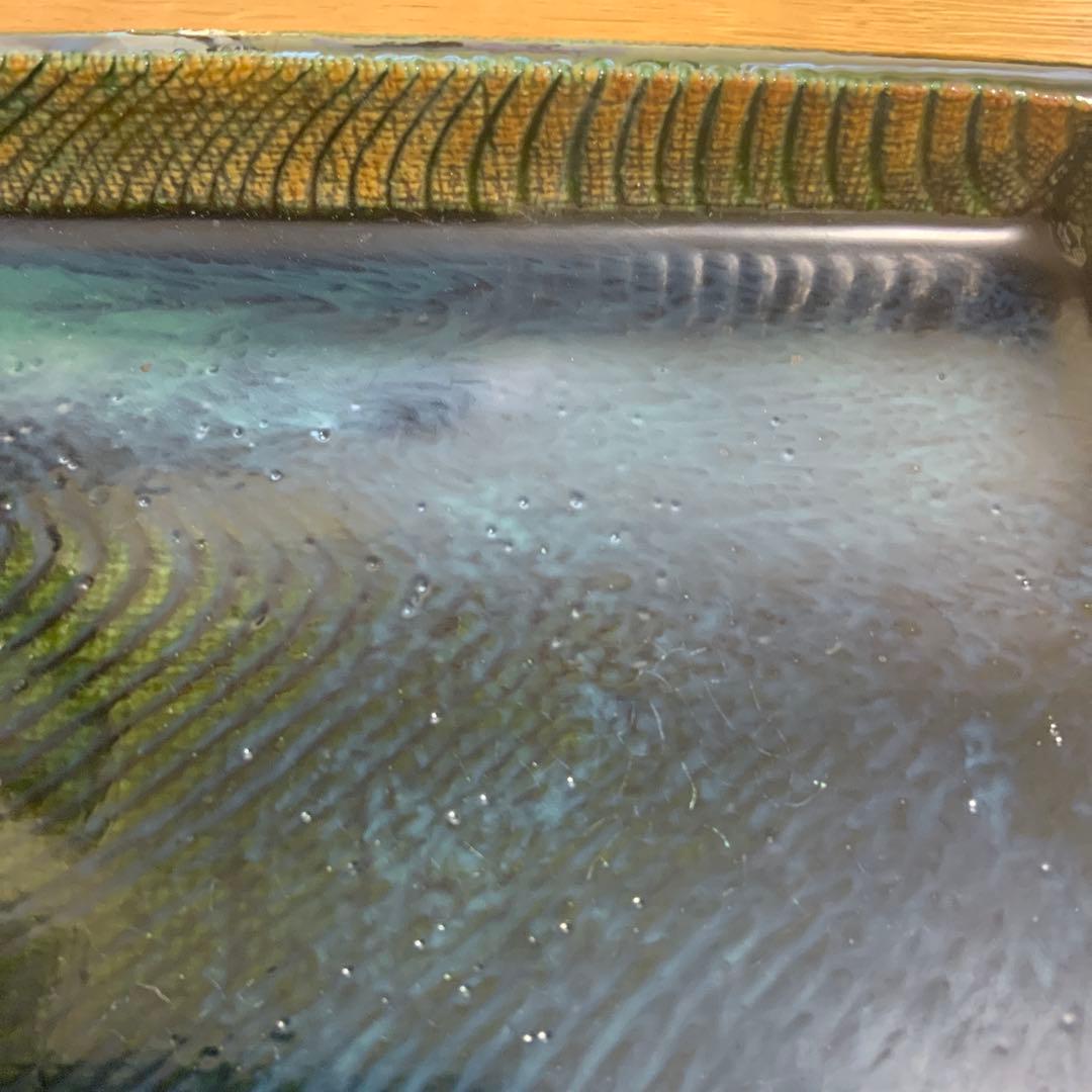 ￼22,000円　金谷ホテル創業150周年記念　益子焼　織部　角皿　限定品