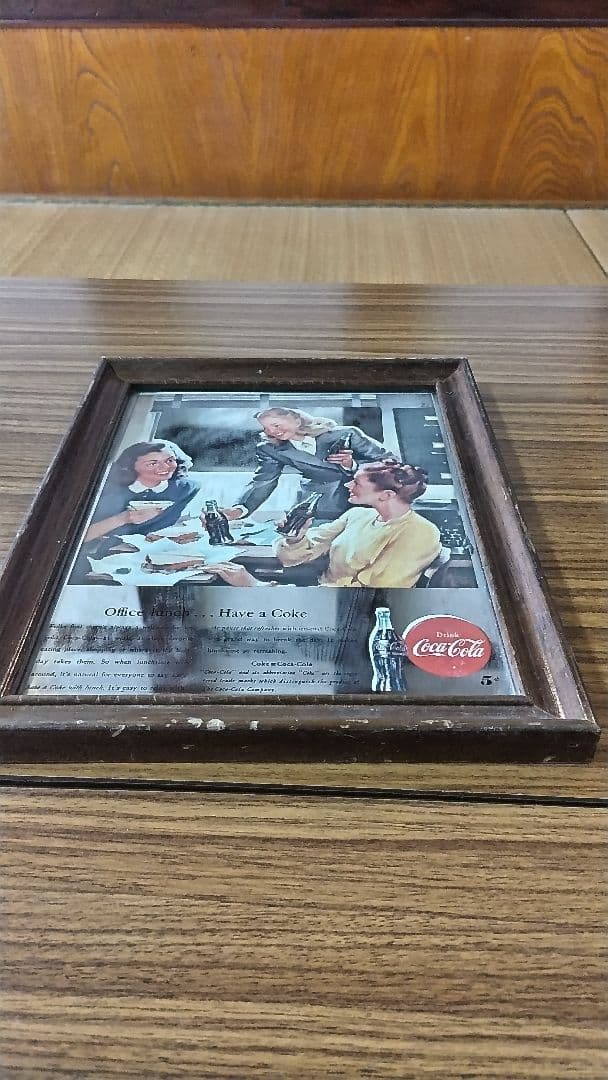 Coca-Cola レトロ広告 フレーム付き