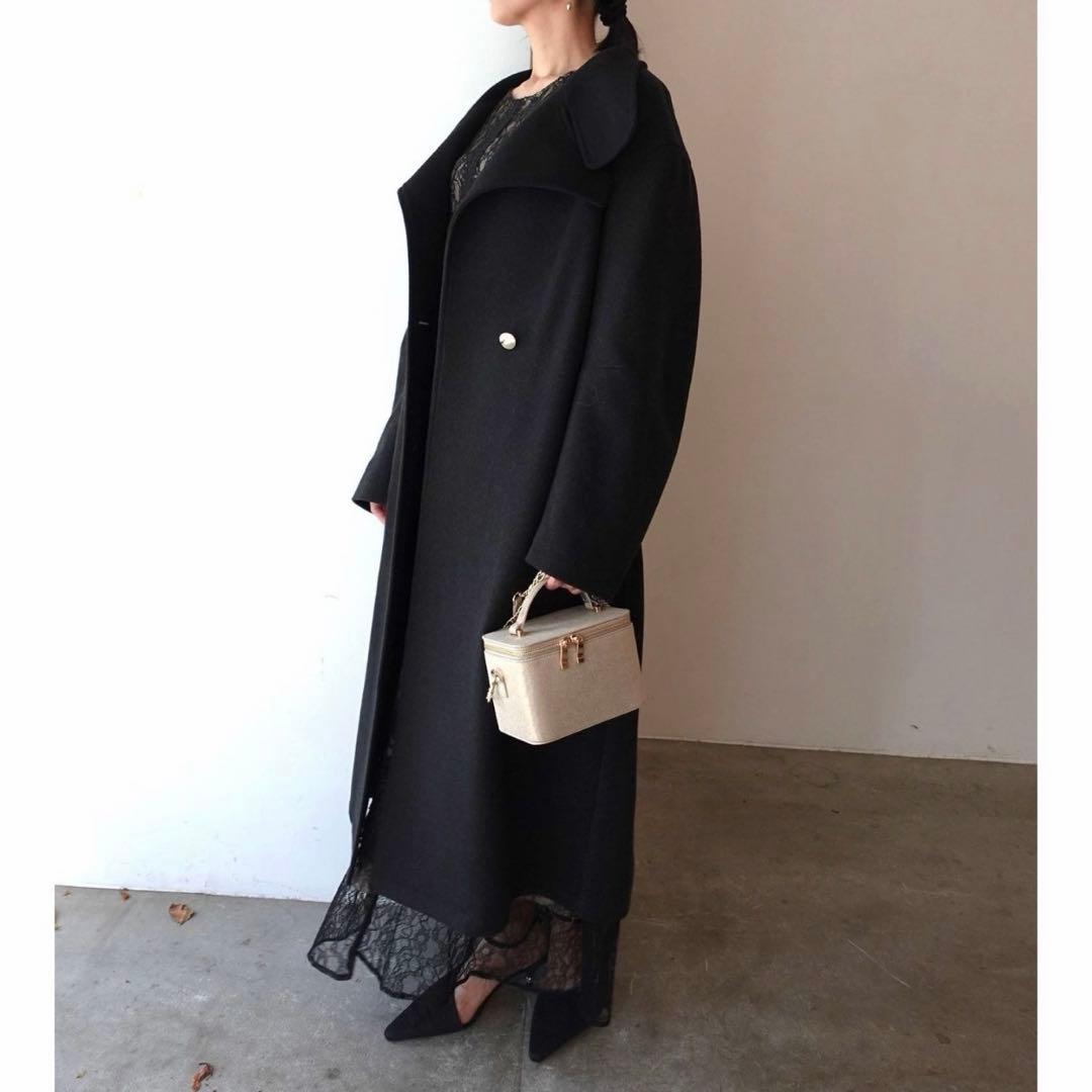 完売品 ラグナムーン ウールジャージスタンドカラーコート