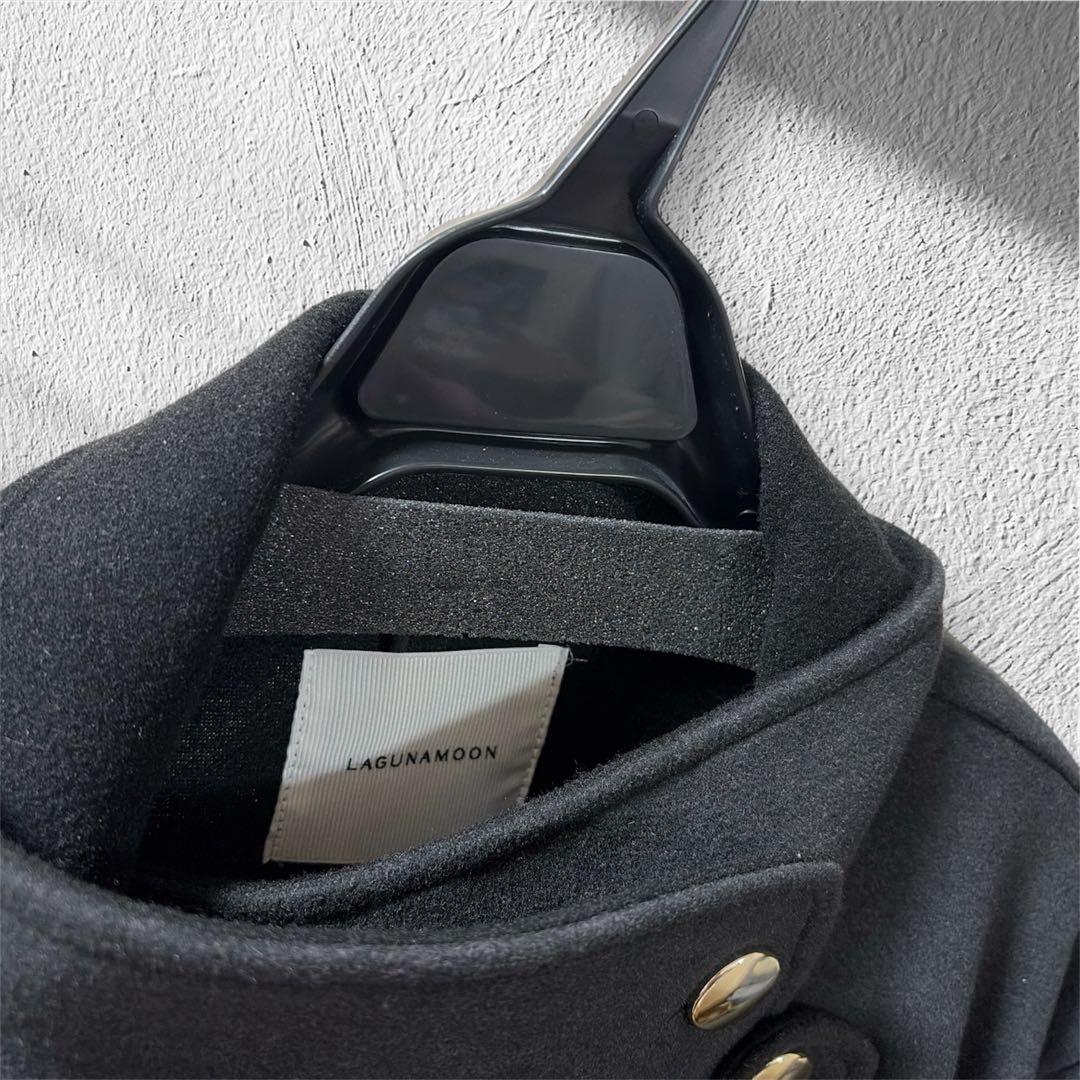 完売品 ラグナムーン ウールジャージスタンドカラーコート