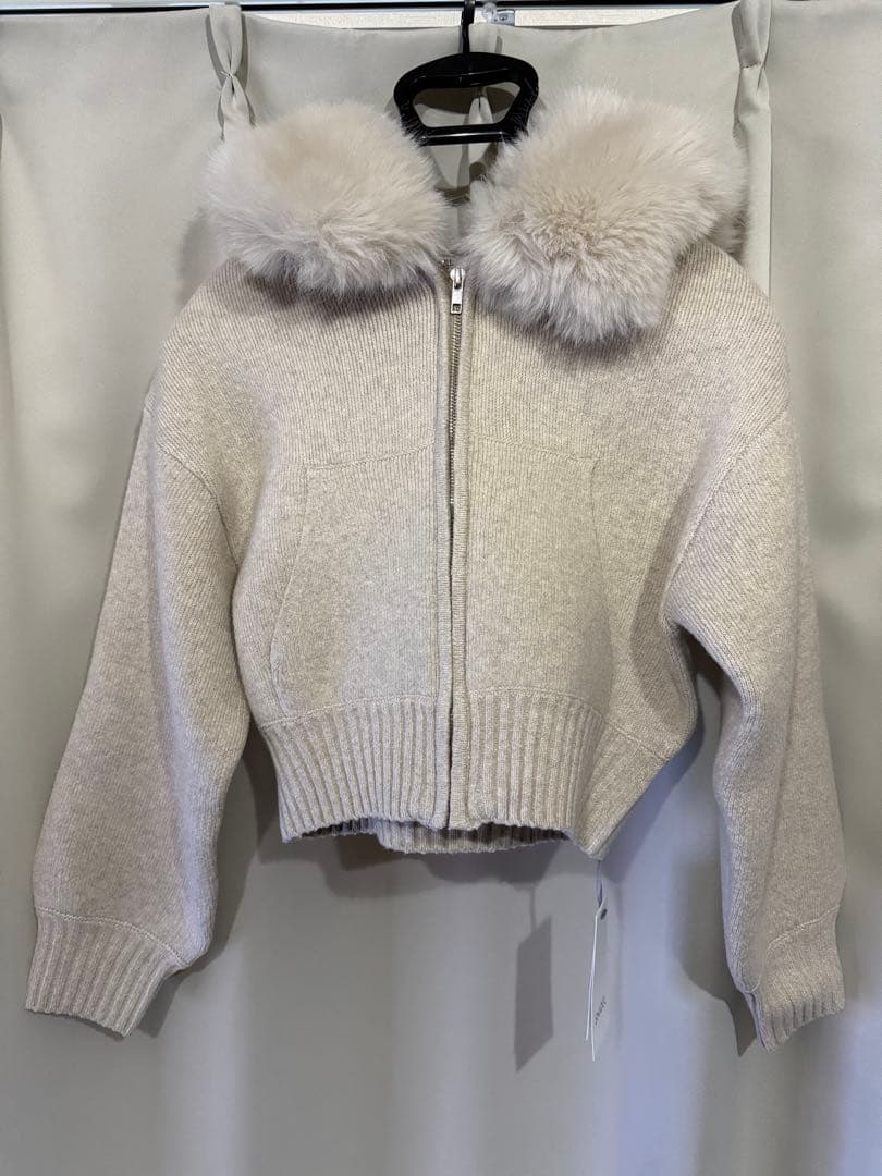 【USAGI ONLINE限定】ファーフードパーカー　ベージュ　0サイズ