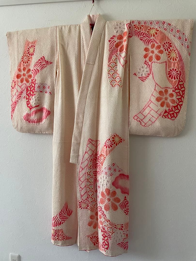 七五三　7歳　正絹　総絞りのお着物セット　大寸作り帯