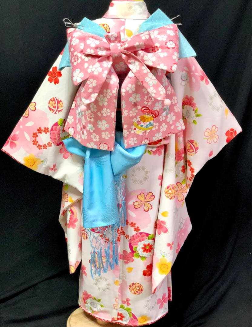【式部浪漫】七五三　ブランド　7歳　刺繍　着物　作り帯　セット　日本製　女の子