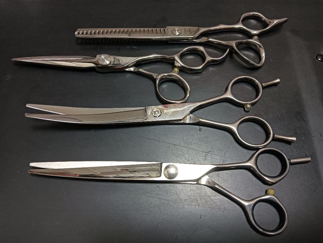 専用✨️切れ味抜群プロ用両面カーブシザートリマートリミングペットママミングハサミ