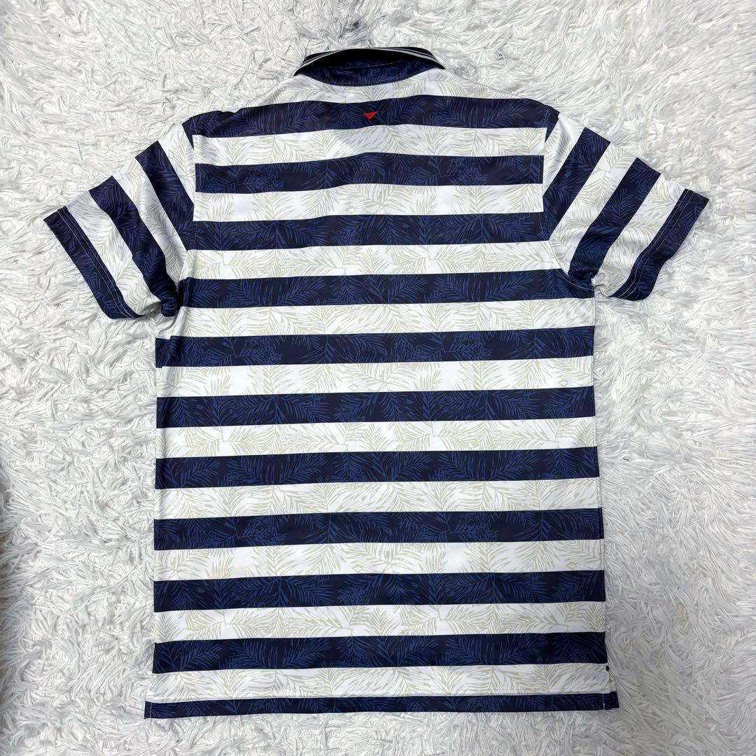 and per se ポロシャツ ボーダー ボタニカル 襟付き ゴルフウェア