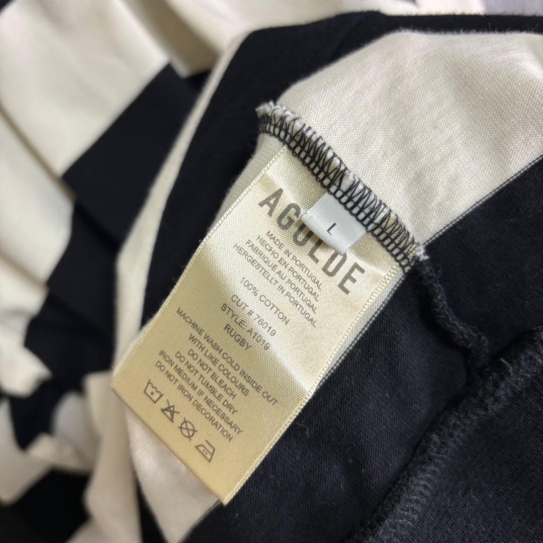 RSVP Gallery ラガーシャツ ホワイト×ブラック Lサイズ