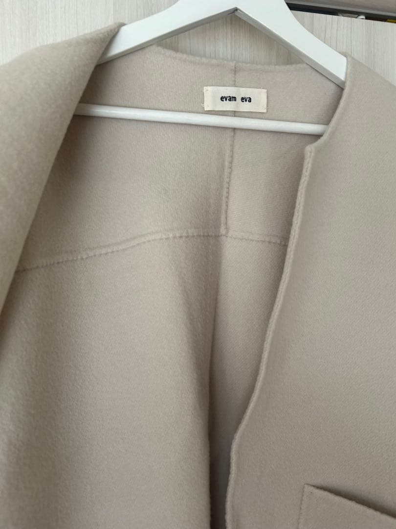 evam eva エヴァムエヴァ ウール リバーショート コート　サイズ2