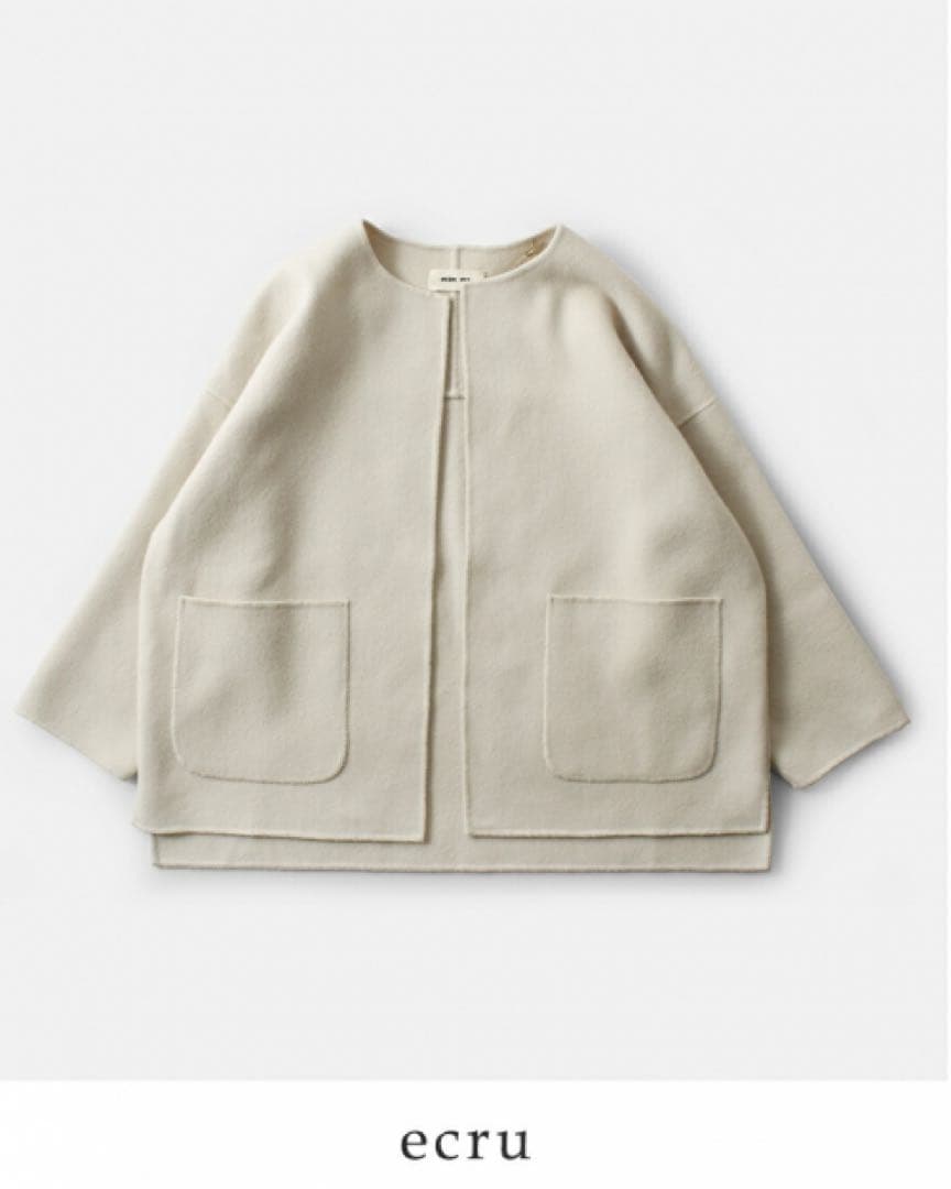 evam eva エヴァムエヴァ ウール リバーショート コート　サイズ2