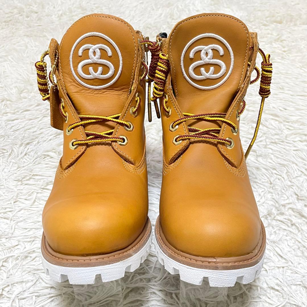 【美品】Timberland x STUSSY レザー6インチジップブーツ
