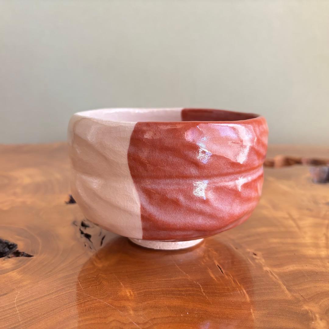 前大徳積鷹 楽焼 掛糸茶碗 松楽造 抹茶碗　茶道具　共箱(16Fdkb)