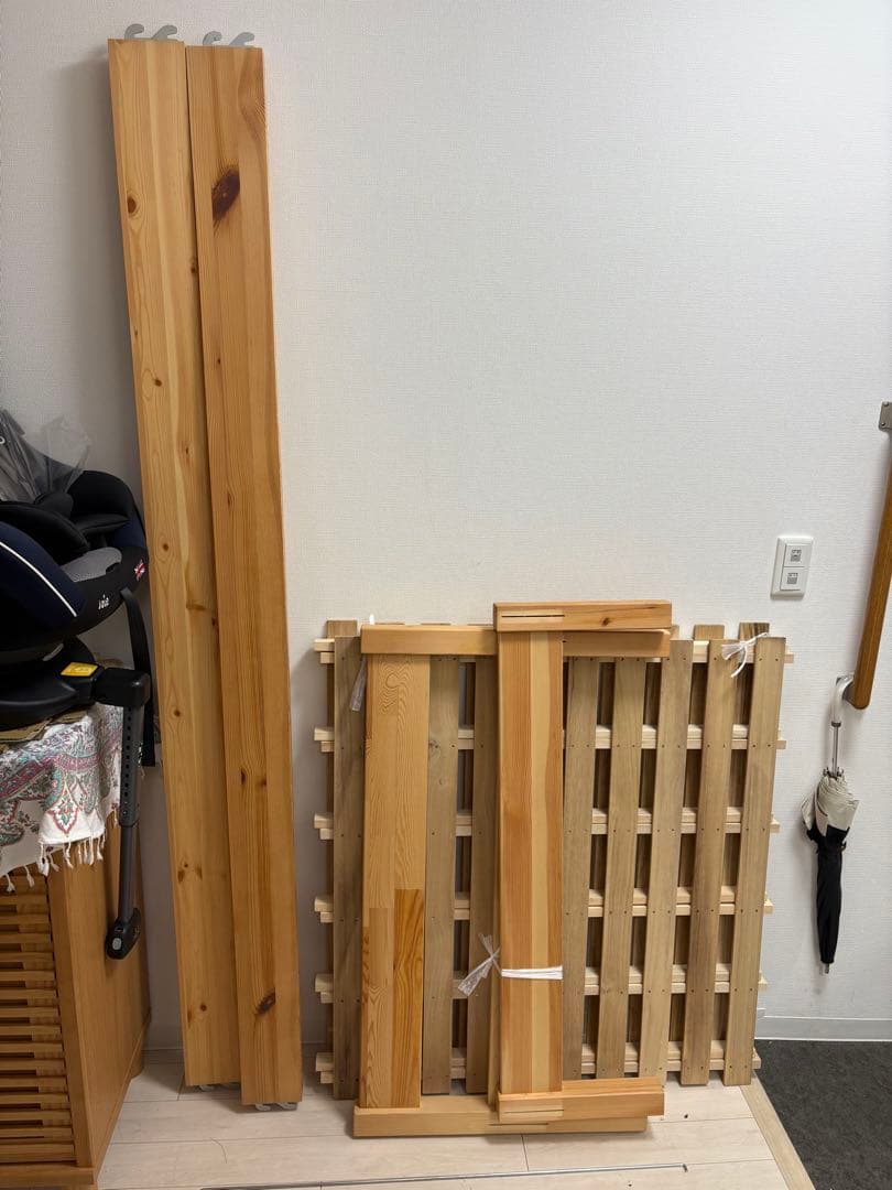 【引取限定】無印良品 シングルベッド パイン材②