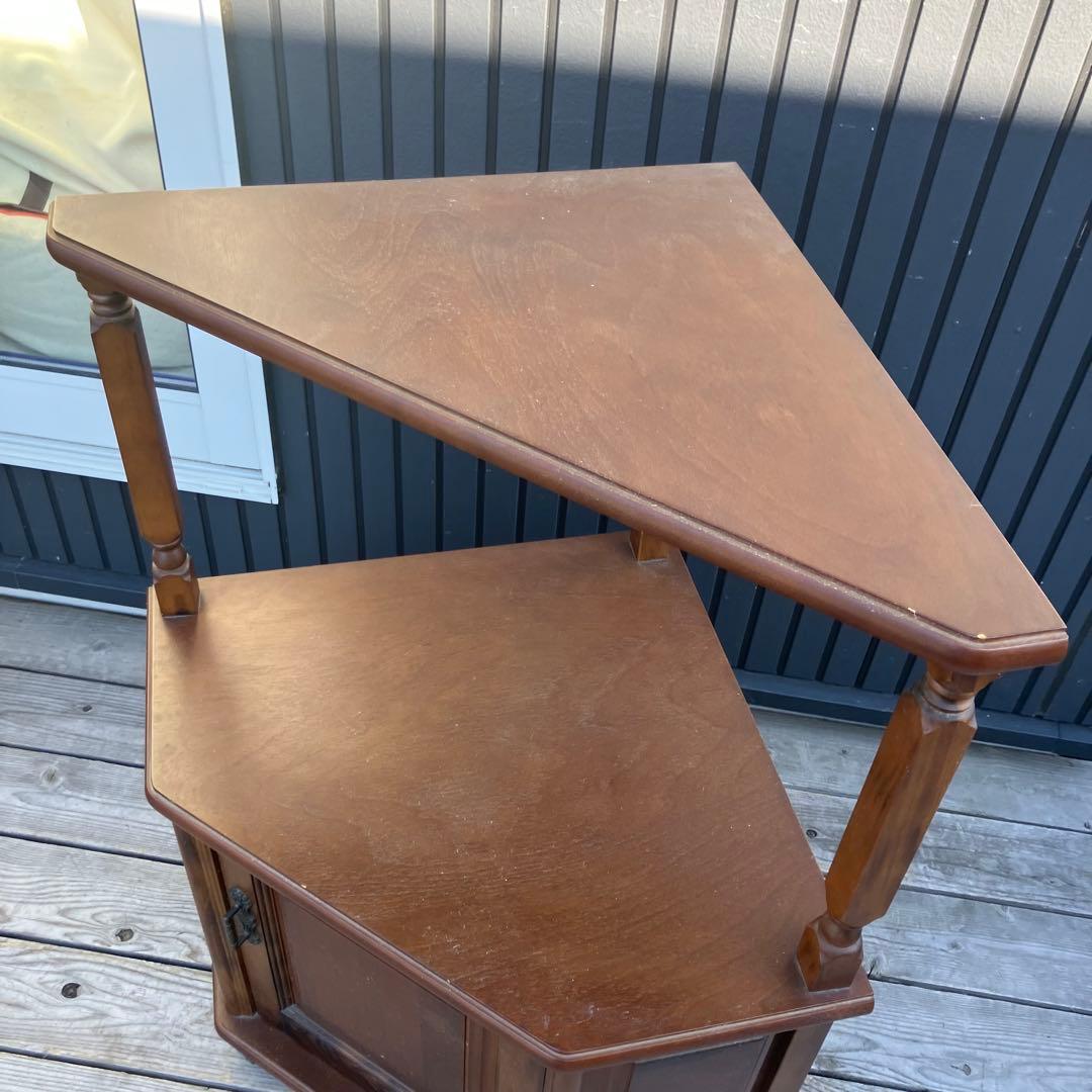 昭和レトロ 木製コールキャビネット コーナーラック 飾り棚 インテリア 古家具