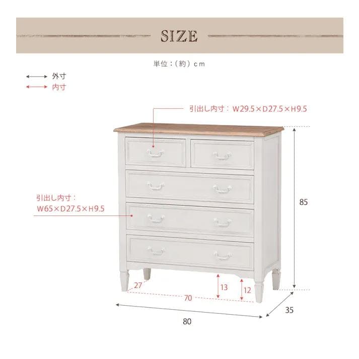 【新品】プロカントシリーズ　アンティーク調　チェスト　アウトレット