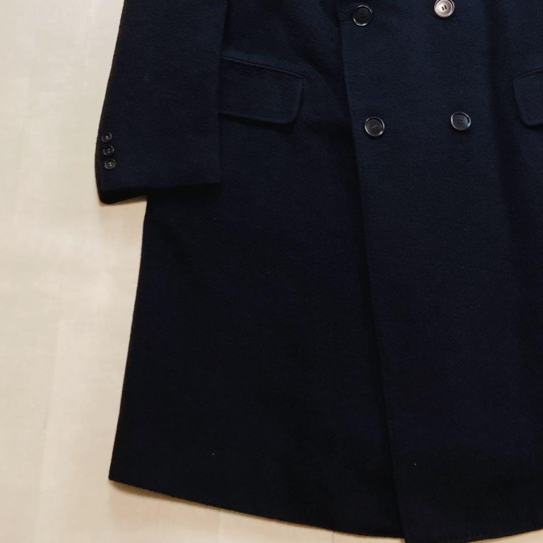 ヘルノ カシミヤ シルク100 ダブルチェスターコート52XL スカーフ柄