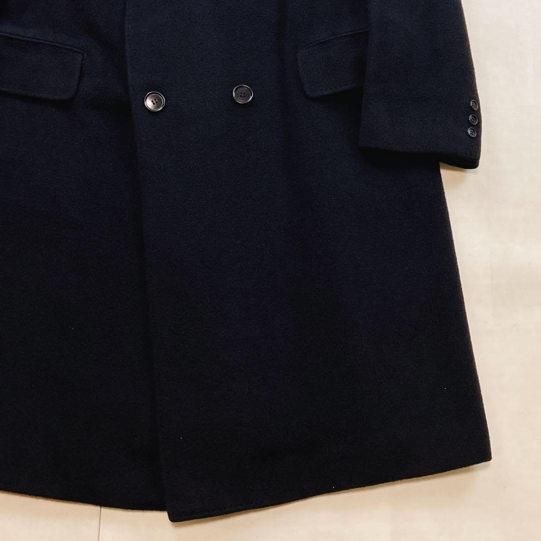 ヘルノ カシミヤ シルク100 ダブルチェスターコート52XL スカーフ柄