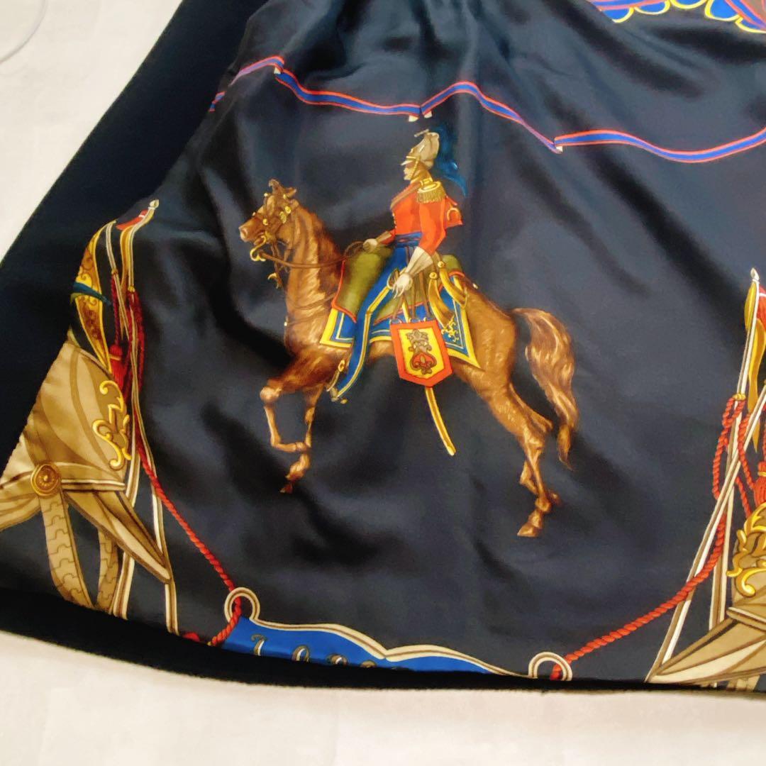 ヘルノ カシミヤ シルク100 ダブルチェスターコート52XL スカーフ柄