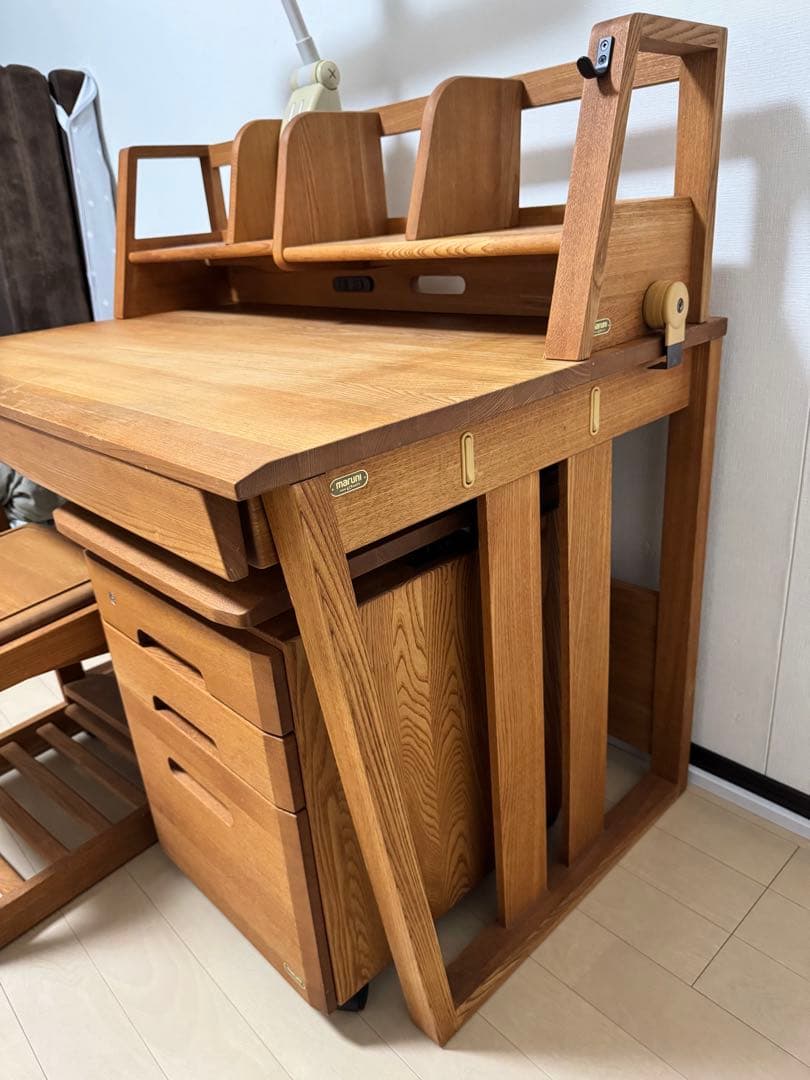 【週末限定値下】マルニ木工　天然木　学習机　デスク　①机本体　宮城発