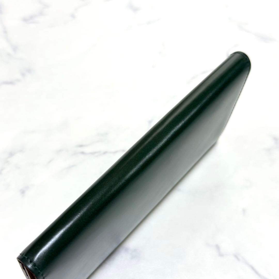 TSUCHIYA KABAN　土屋鞄製造所　長財布　２つ折り　グリーン×キャメル