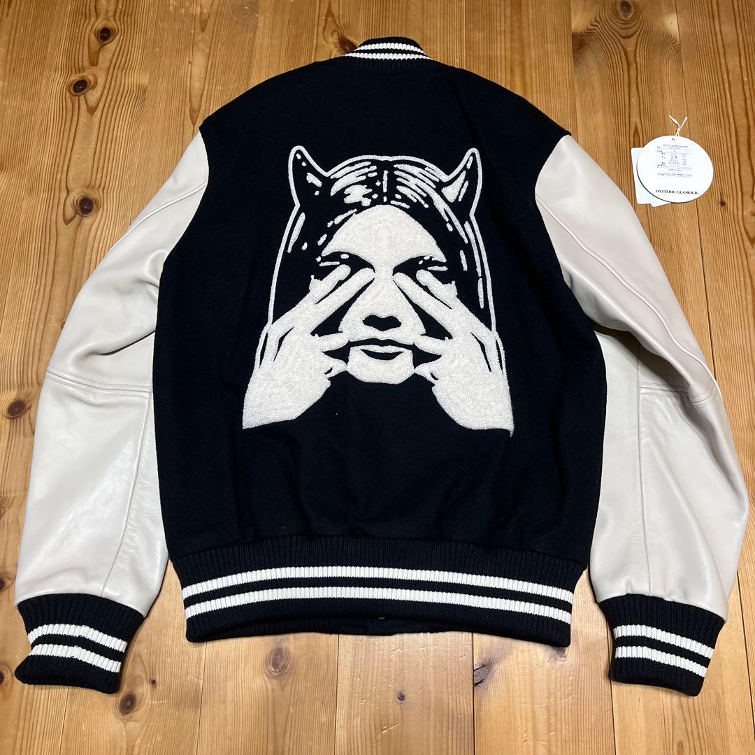 【美品】ヒステリックグラマー SEE NO EVIL刺繍 ヴァーシティジャケット