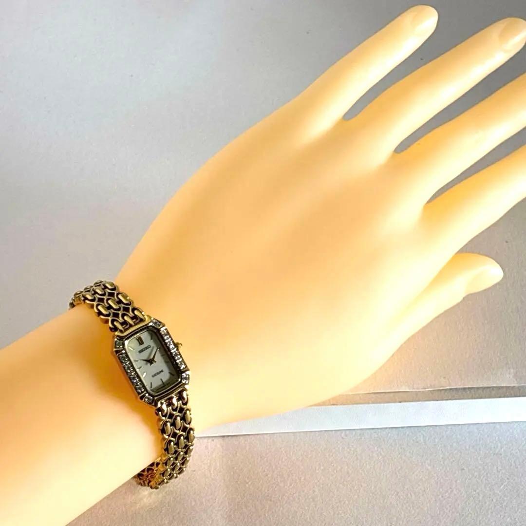 【新品電池 稼働】SEIKO レディース時計 ダイヤ シェル文字盤 エクセリーヌ