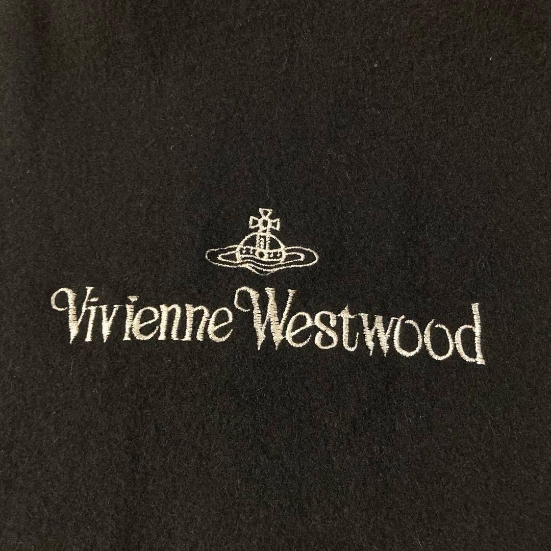 Vivienne Westwood カシミヤ混　オーブ刺繍　マフラー 黒