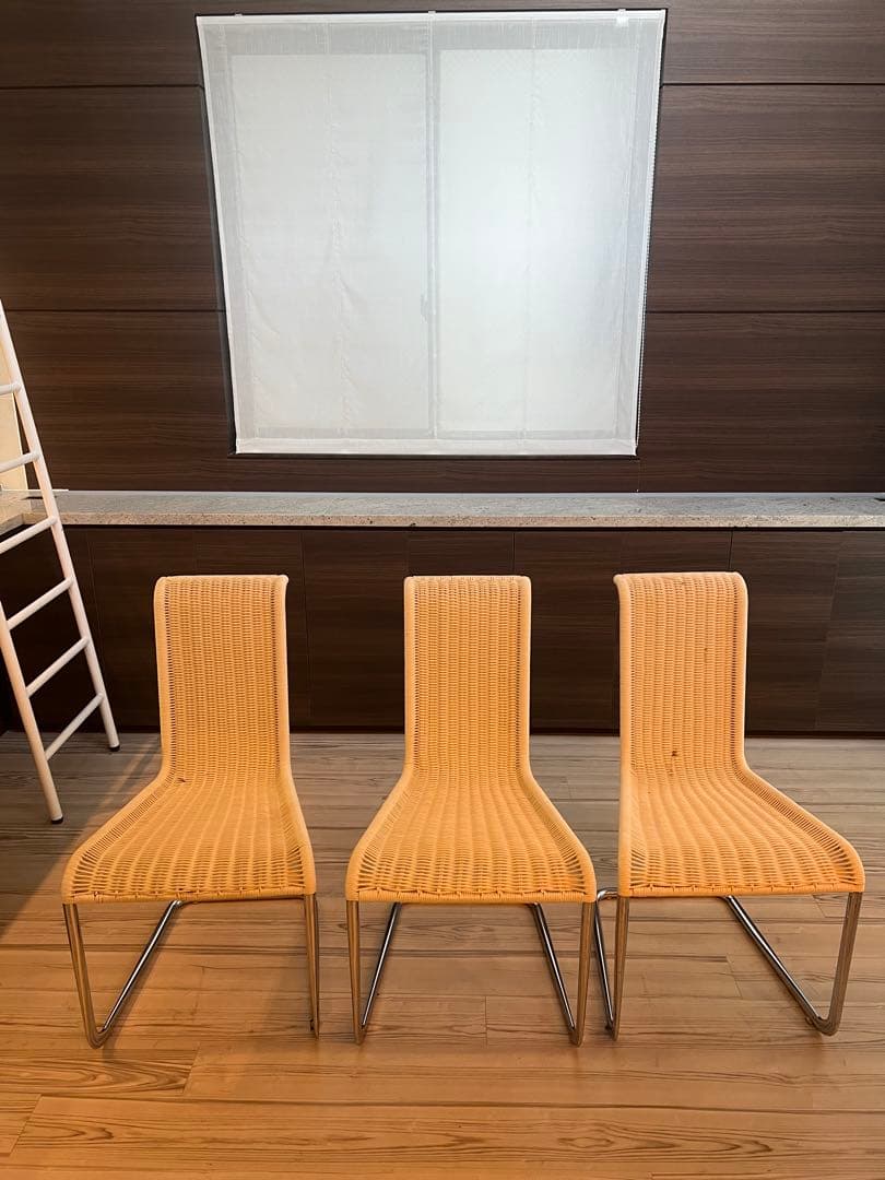 Tecta B20 ナチュラルラタン風ダイニングチェア3脚セット
