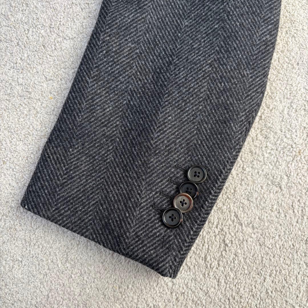 極美品 ラルディーニ ブートニエール ヘリンボーン チェスターコート 50 XL