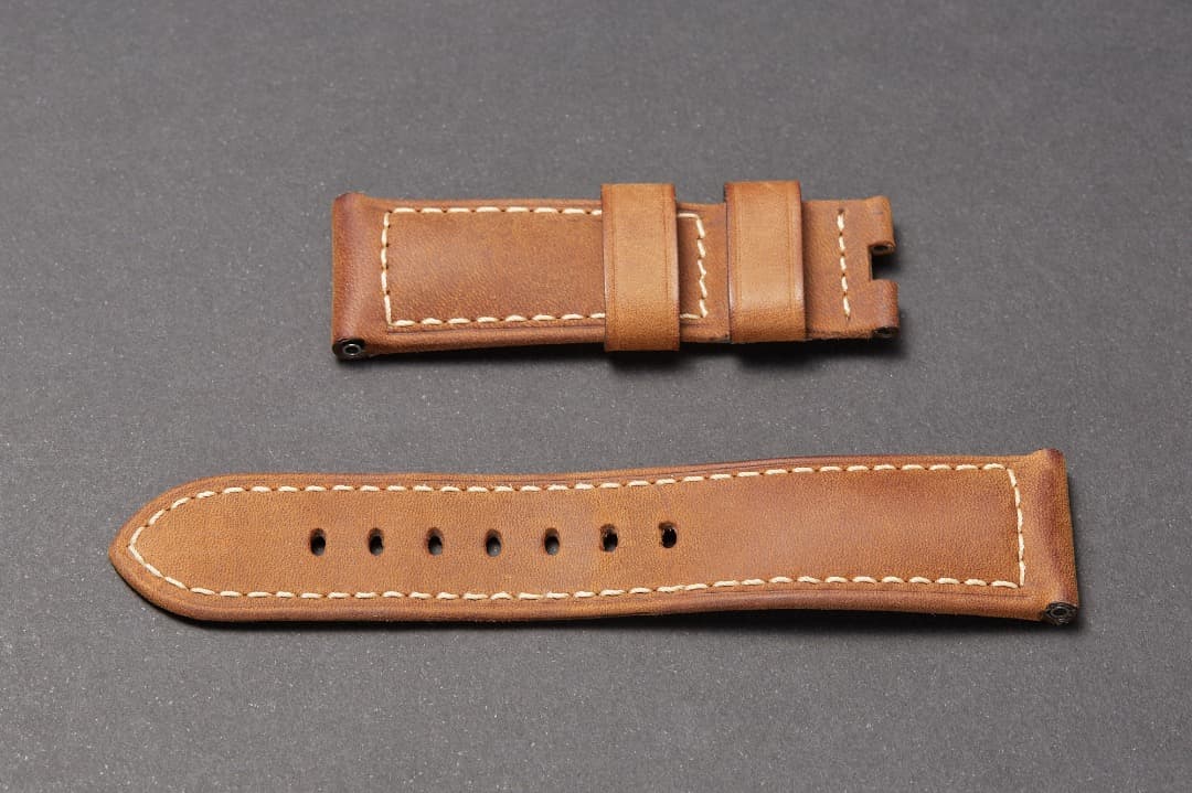 純正 パネライ レザーベルト 24/22 Dバックル用 ダークブラウン 美品