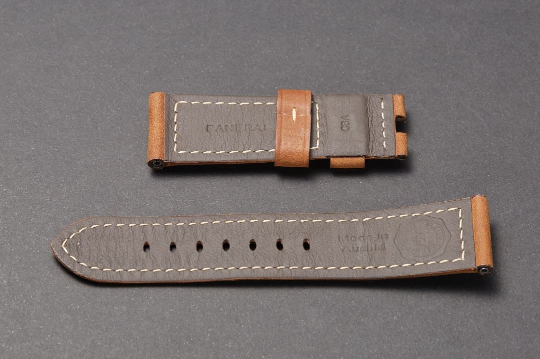 純正 パネライ レザーベルト 24/22 Dバックル用 ダークブラウン 美品