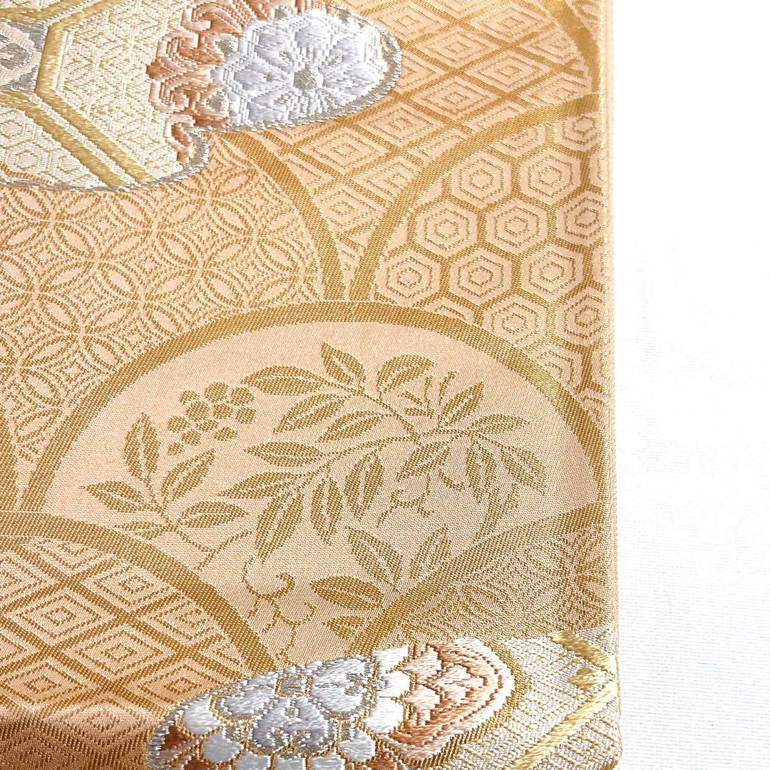 袋帯　銀糸　ヱ霞　花菱　華紋　蜀江紋　南天　亀甲　七宝　菱　着物　帯　038k