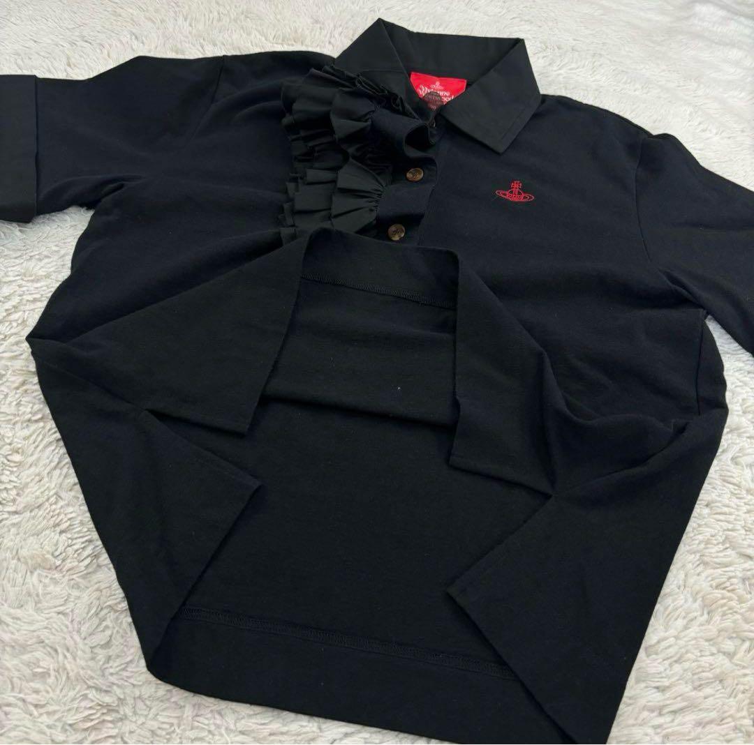 ヴィヴィアンウエストウッドレッドレーベル　フリル　アシンメトリー　黒