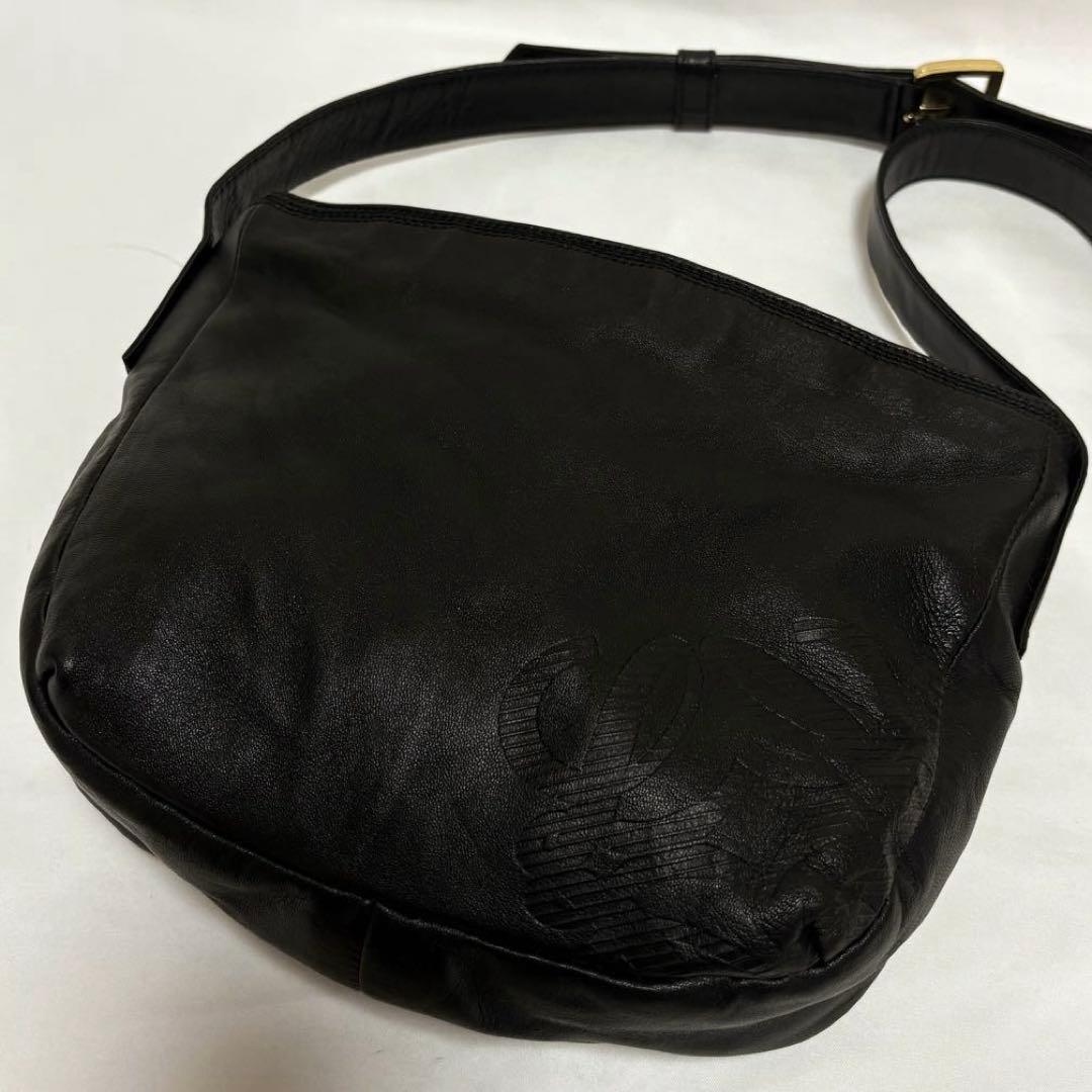 LOEWE アナグラム ナッパレザー 半月 ショルダーバッグ ヴィンテージ 黒